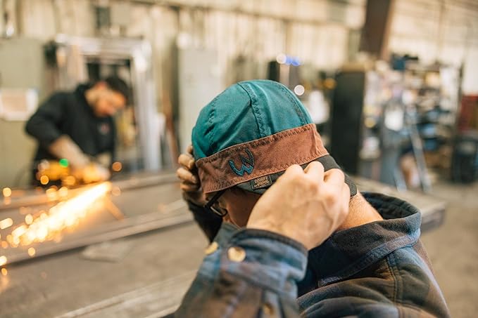 Welder Nation 8 Panel 10 oz Welding Premium Cap 100% Cotton Interior & Duck Canvas Exterior - Protective Durable Heavy-Duty