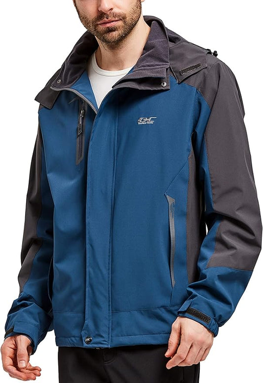 Diamond Candy Men's Hooded Waterproof Jacket Lightweight Rain Jacket Outdoor Casual Sportswear