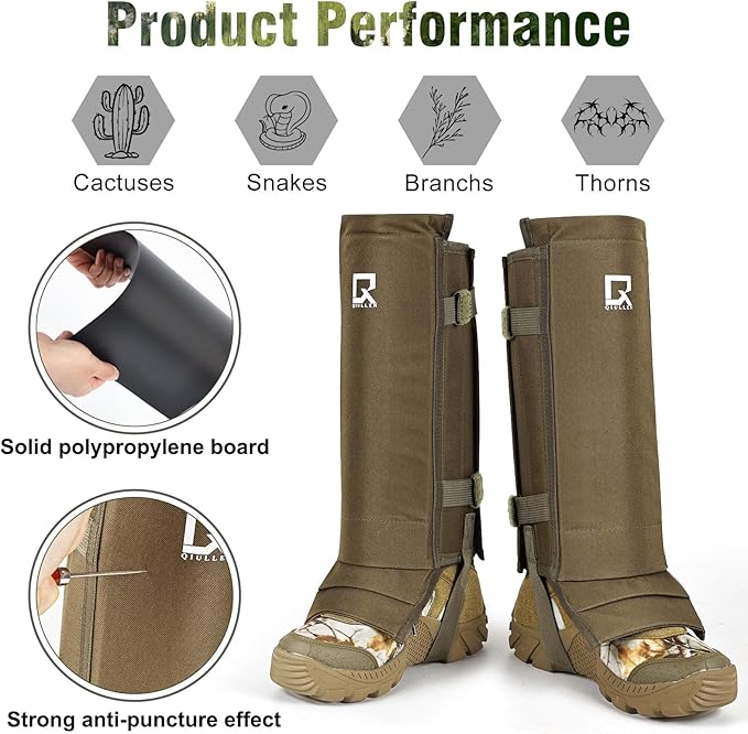 Snake Guard Chaps Snake Gaiters Snake Bite Protection Waterproof for Lower Legs Snake Bite Prevention Snake Guards with Adjustable Size for Preventing Thorns/Branches/Sharp Objects