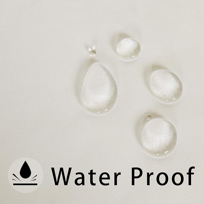 LUSHVIDA Round Outdoor Tablecloth with Umbrella Hole and Zipper, 60 Inch Beige, Washable Waterproof Table Cloth Spill Proof Wrinkle Free Table Cover for Patio Spring Summer Picnic BBQS