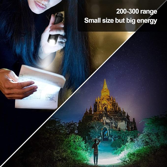 LETMY Tactical Flashlight, Super Bright LED Mini Flashlights with Belt Clip, Zoomable, 3 Modes, Waterproof - Best EDC Flashlight for Gift, Hiking, Camping, Hurricane & Power Outage (4 Pack)