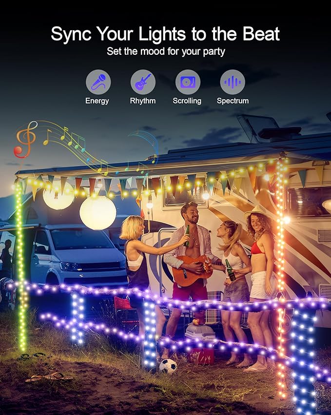 Fairy Lights 32.8 ft USB Powered RGB String Lights with Remote & APP Control, 8 Modes, Waterproof Copper Wire LED Twinkle Lights, Timer Function, Ideal for Christmas, Weddings, and Parties
