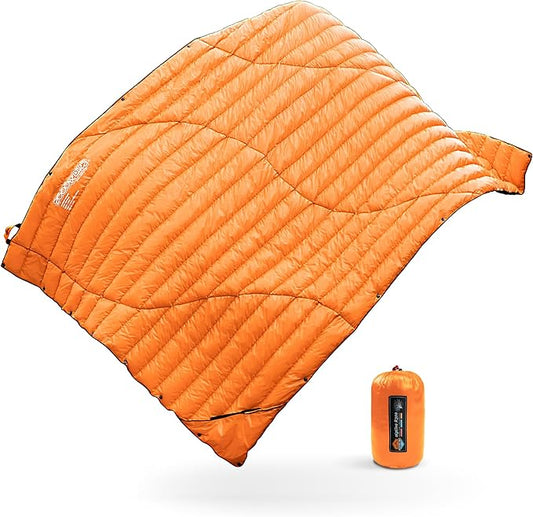 ZOOOBELIVES Ultralight Down Camping Blanket - 1.35lbs, 650 Fill Power Puffy Quilt. Compact & Warm Comforter for Travel, Beach, Hammock, Backpacking - Elevate Your Outdoor Comfort - AlpliveR300