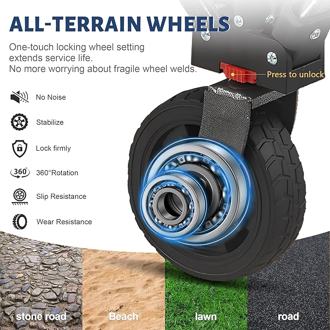 Collapsible Folding Wagon Cart, 220LBS Heavy Duty Foldable Utility Garden Cart with All Terrain Wheels & Side Storage Bag, Portable Sports Wagon for Camping, Shopping, Garden