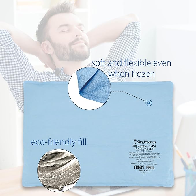 Core Products Soft Comfort CorPak, No Frost Hot and Cold Therapy - 12.5" x 18.5", Large Ice Pack, Made in The USA