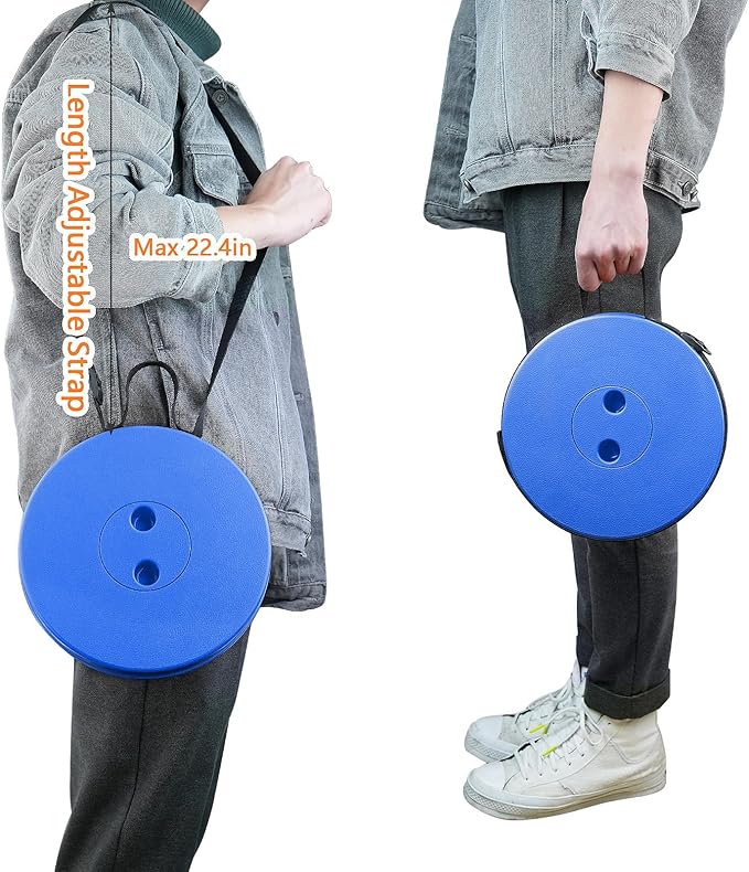 Boreeman Upgraded Folding Stool Lightweight Yet More Sturdy with Load Capacity 400lbs Portable Collapsible Stool for Camping Fishing Hiking BBQ (All Blue)