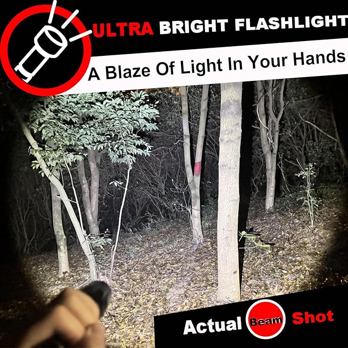 1 Mode Flashlights 4 Pack, Super Bright Zoomable LED Tactical Flashlight High Lumens, Water Resistant Portable Pocket Flash Light for Emergency, Camping, Home, and Gift - SL2000