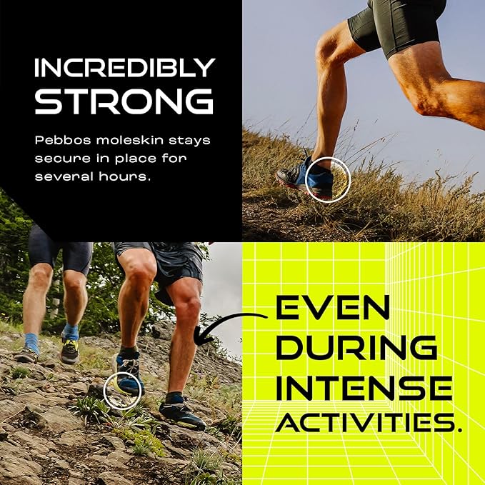 Moleskin Tape - 6 Rolls - 1in x 16ft - Blister Prevention for Foot, Toe & Heel | Water Resistant & Hypoallergenic | Thin Mole Skin Padding & Athletic Tape for Running, Hiking, Walking