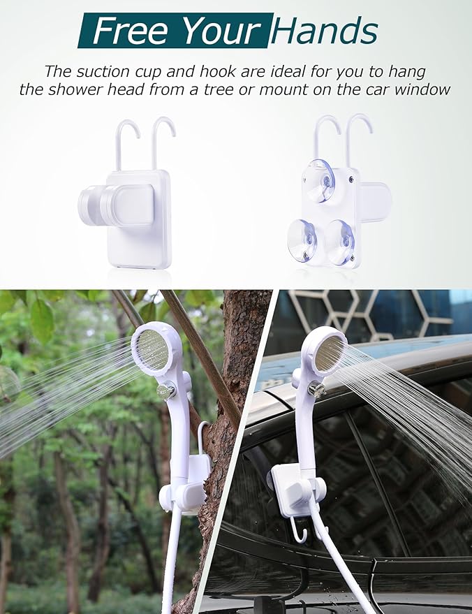 innhom Portable Shower, 8000mAh Rechargeable Camping Shower Pump with LED Display & IPX8 Waterproof, Electric Outdoor Camp Shower, Ideal for Camping, Travel, Car Washing