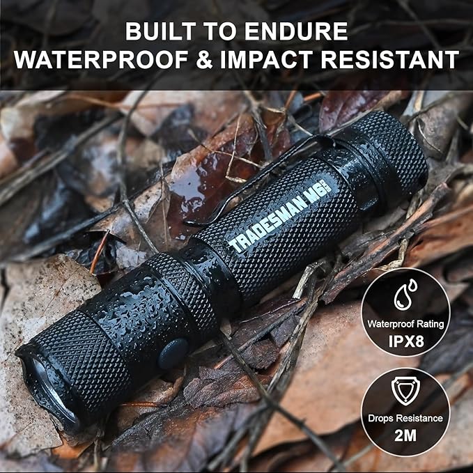 Powertac M6 G3 Tradesman Flashlight – 2030 Lumens, 330m Long Throw, Magnetic Tail, Rechargeable Compact EDC LED Light for Camping, Hiking, and Outdoor Use