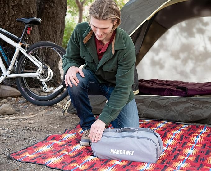 MARCHWAY Lightweight Folding Tent Camping Cot Bed with Lever Lock, Easy Setup Portable Compact for Outdoor Travel, Hunting, Hiking, Motorcycling, Support 330Lbs (Grey)