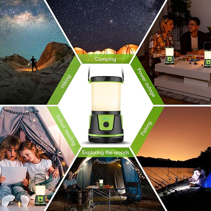 Rechargeable Camping Lantern 3000 Lumens – LED Flashlight with 5 Modes, IP54 Waterproof, 7500mAh Battery, Portable Bright Light for Power Outages, Emergencies, Hurricanes & Hiking