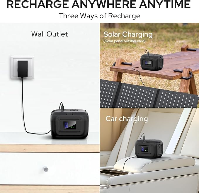 SinKeu 120W Peak Portable Power Station 97Wh Camping Lithium Battery Portable Generator with 110V AC Outlet, USB-C/USB QC3.0, DC Output, Fast Charging Power Bank for Home Backup Outdoor Emergency