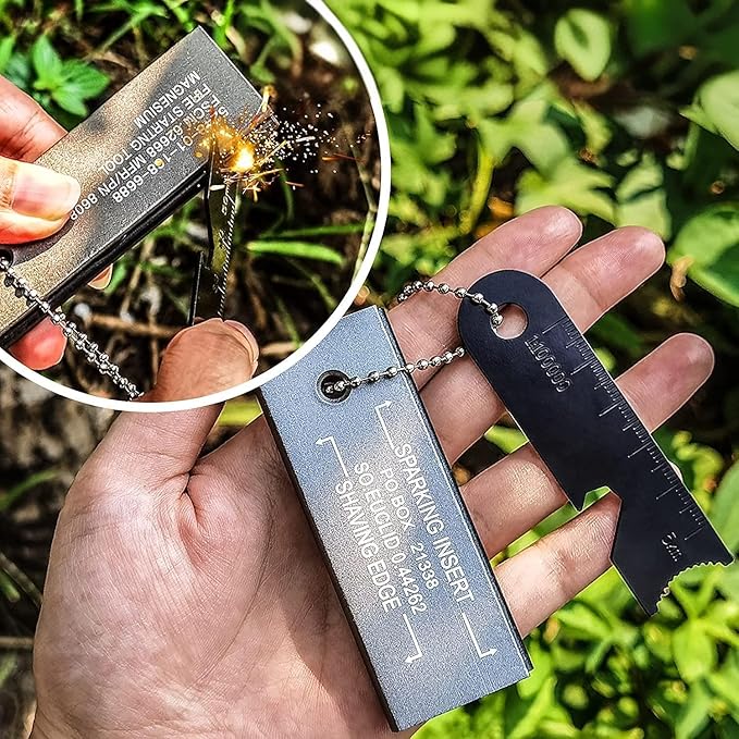 Magnesium Flint Fire Starter, Survival Fire Blocks with Striker for Camping/Hiking/Emergency