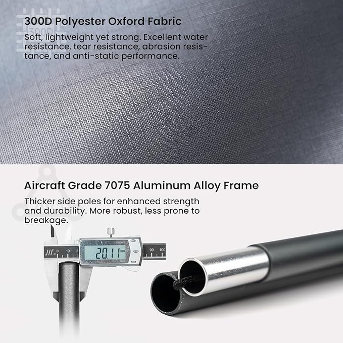 ONETIGRIS SUPRAGRIS Camping Cot, Support Up to 400lbs, Lightweight Comfortable Folding Bed for Camping, Hiking, Backpacking, Travel, Car Trips, Office Nap (Gray)