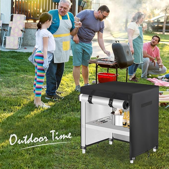 Outdoor Prep Table Cover - Waterproof Stainless Steel Metal Table Cover - 30" L x 18" W x 34" H