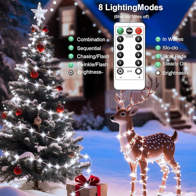 2Pack LED Fairy String Lights,16ft 50 LED with Remote and Timer, 8 Modes, USB Powered and Battery Powered String Lights for Bedroom Party Indoor Christmas Decoration