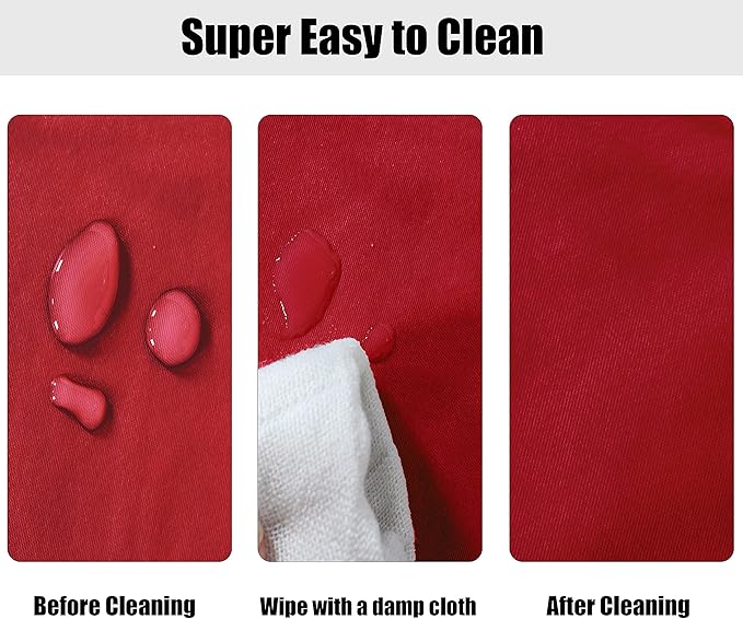 LUSHVIDA Round Waterproof Table Cover Elastic Vinyl Fitted Tablecloth Elastic Edged Plastic Table Cloth (Red, Best for Up to 45"-56" Round)