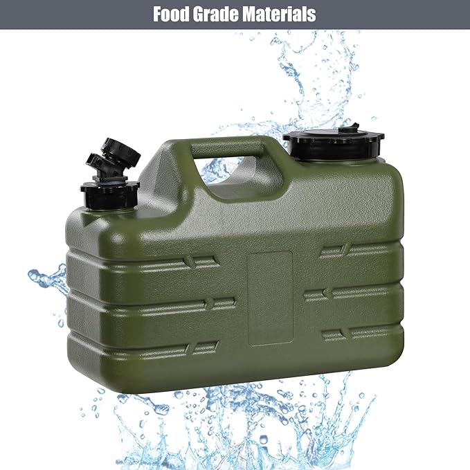 RedSwing 3 Gallon/11L Thickened Portable Water Container with Spigot, Water Storage Carrier for Camping Outdoor Hiking, BPA Free,Green