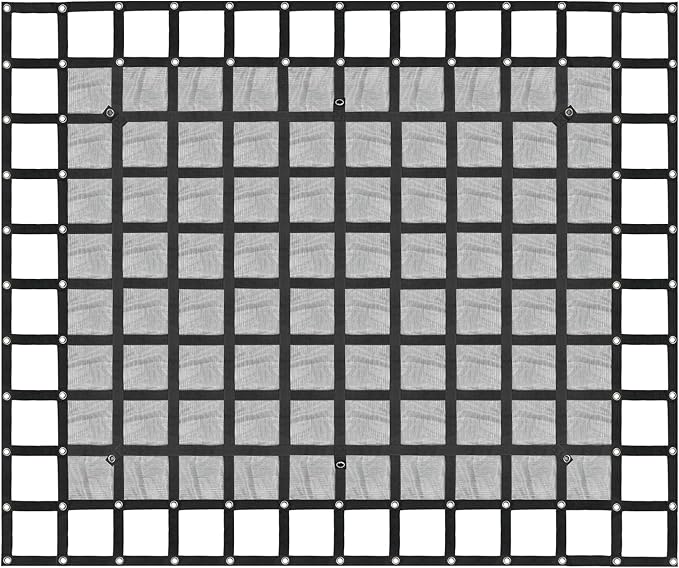 Heavy Duty 81" x 96" Truck Bed Cargo Net with Adjustable Cam Buckles & S-Hooks & Cross Strap,6.75' x 8' Cargo Net with 1500LBS Capacity for Pickup Truck Bed Trailer SUV Jeeps