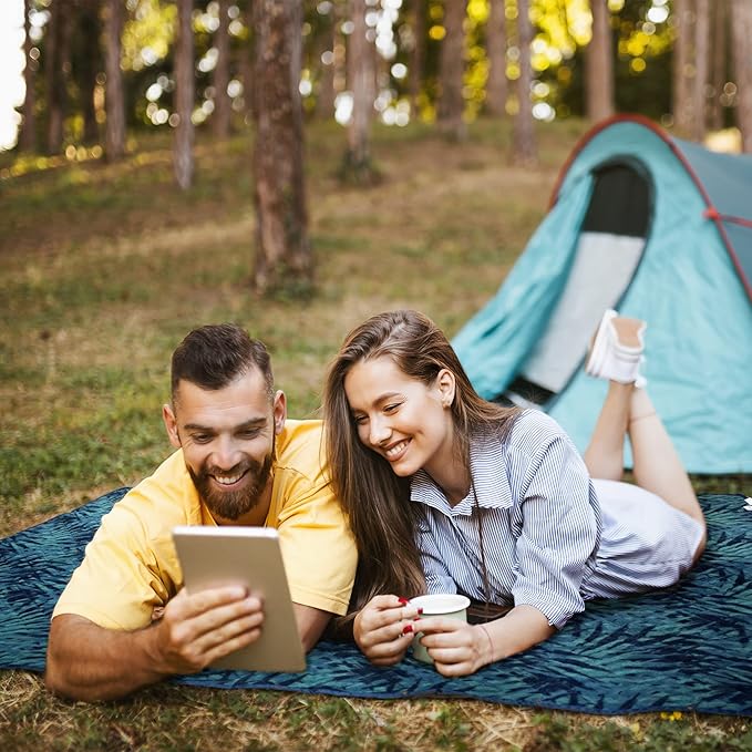 Outdoor Waterproof Blanket, Foldable Fleece Stadium Blanket for Outdoor Sports Event, Camping, Concerts, Car, Pet, Picnics - Windproof, Wearable, Machine Washable 80" x 58"