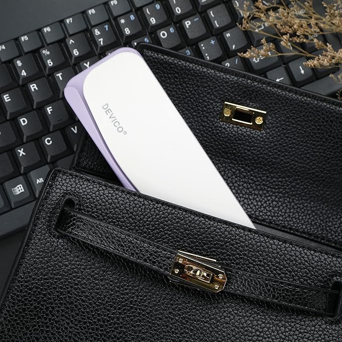 DEVICO Travel Utensils, Portable 18/8 Stainless Steel Silverware Flatware Set, Include Fork Spoon Chopsticks with Case (Purple)