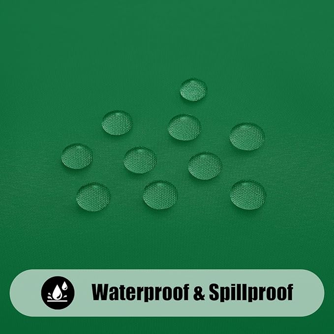 Smiry 2 Pack Rectangle Picnic Table Cloth, Waterproof Elastic Fitted Tablecloths, Washable Polyester Rectangular Patio Table Cover for Camping, Indoor and Outdoor (Hunter Green, 30"x72")