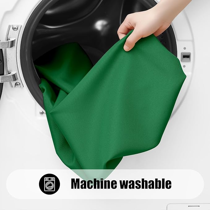 Smiry 2 Pack Rectangle Picnic Table Cloth, Waterproof Elastic Fitted Tablecloths, Washable Polyester Rectangular Patio Table Cover for Camping, Indoor and Outdoor (Hunter Green, 30"x96")