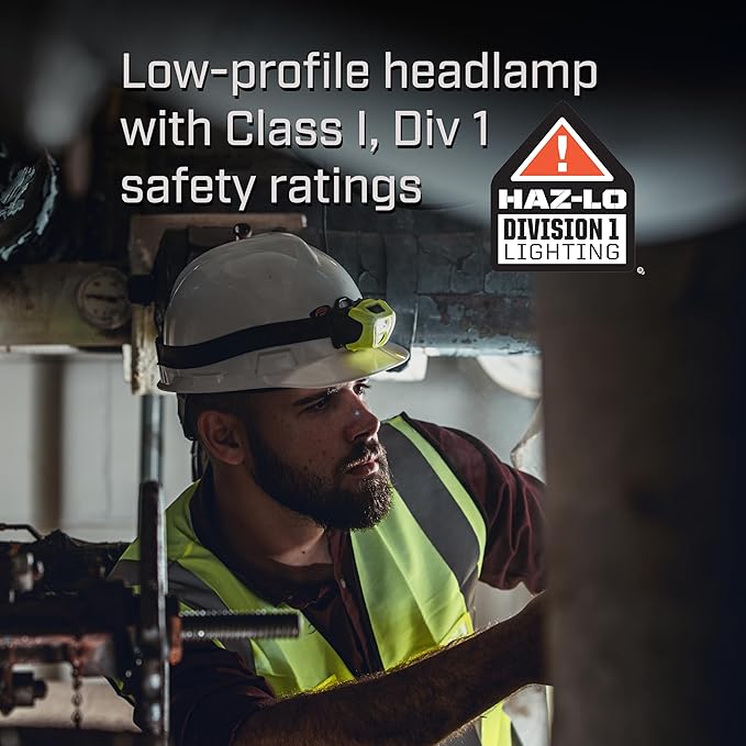 Streamlight 61424 Enduro Pro Haz-Lo 160-Lumen Multi Function Headlamp Includes 3 AAA Alkaline Batteries, Rubber Hard Hat Strap, Elastic Head Strap, 3M Dual Lock, Yellow