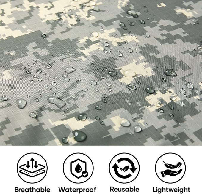 PTEROMY Hooded Rain Poncho for Adult with Pocket, Waterproof Lightweight Unisex Raincoat for Hiking Camping Emergency