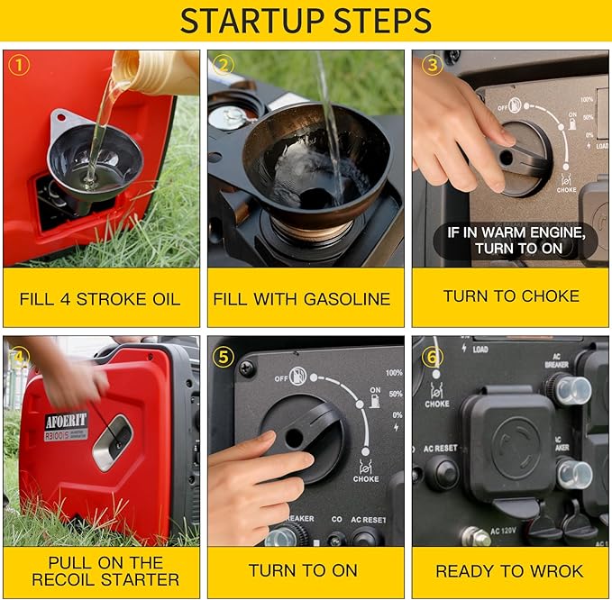 3500 Watt Inverter Generator Portable, Quiet and Lightweight Gas Generaror for Camping, Power Equipment Fuel RV Ready