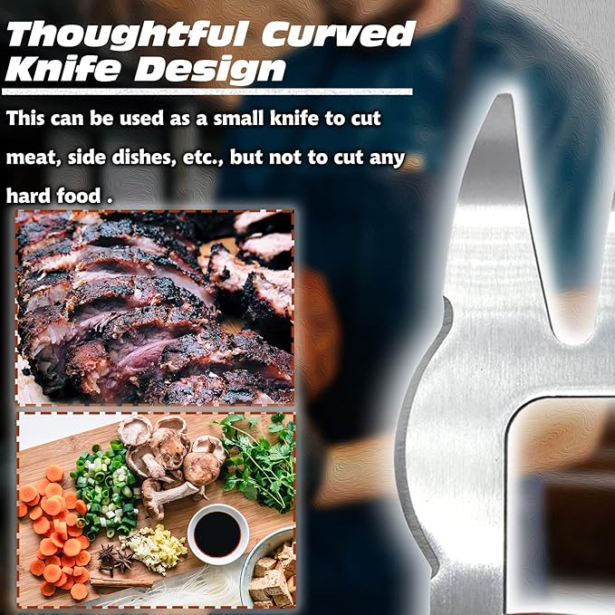 LOPE & NG Meat Handler Shredder Claws Set Of 2 - Wood Stainless Steel BBQ Pulled Pork Paws For Shredding Handing Carving Food