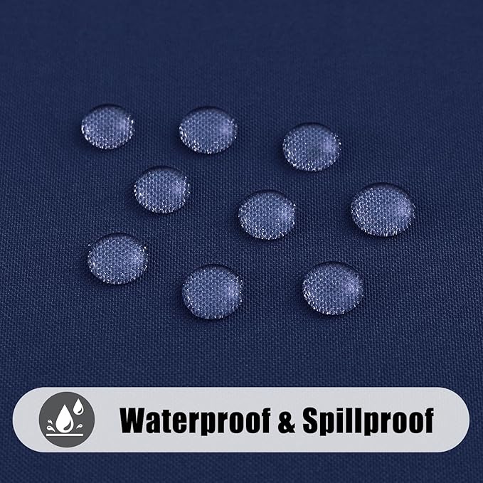 Smiry 2 Pack Rectangle Picnic Table Cloth, Waterproof Elastic Fitted Tablecloths, Washable Polyester Rectangular Patio Table Cover for Camping, Indoor and Outdoor (Navy, 30"x72")