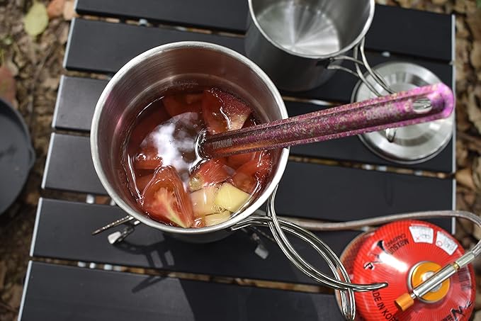 Titanium Long Handel Spork and Spoon, Camping Spork and Spoon, Soup Spoon, Eco-Friendly Coffee Spoon, Portable Travel Camping Utensils