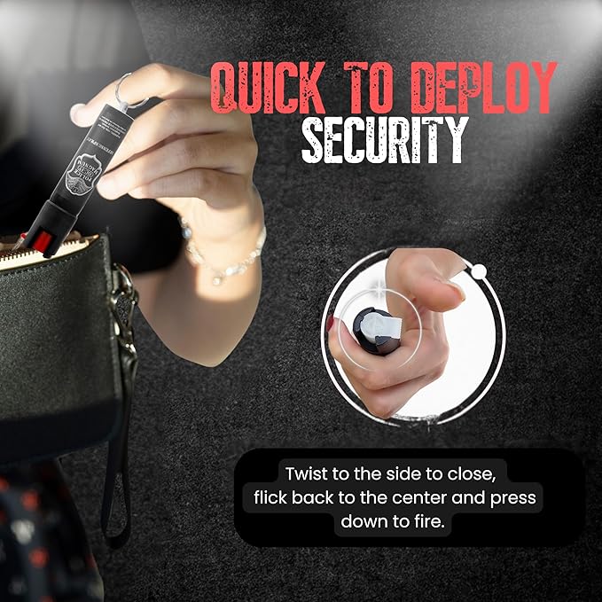 Police Magnum Compact Pepper Spray Self Defense Safety Tool- Strong Built-in Keychain Holder- Small Discreet Canister- Made in The USA- 1 Pack 3/4oz Twist Lock Keyring
