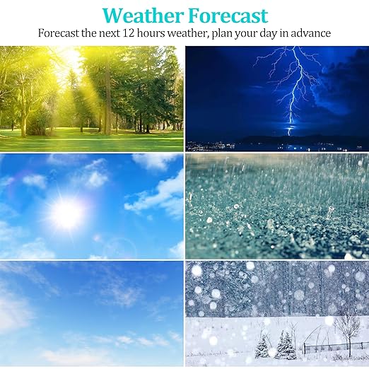 Home Weather Station Wireless Indoor Outdoor Thermometer, Portable Digital Weather Clock Atomic, Bluetooth Color Forecast Station, Multiple Sensors Weather Monitor with Alarm (1 Remote)