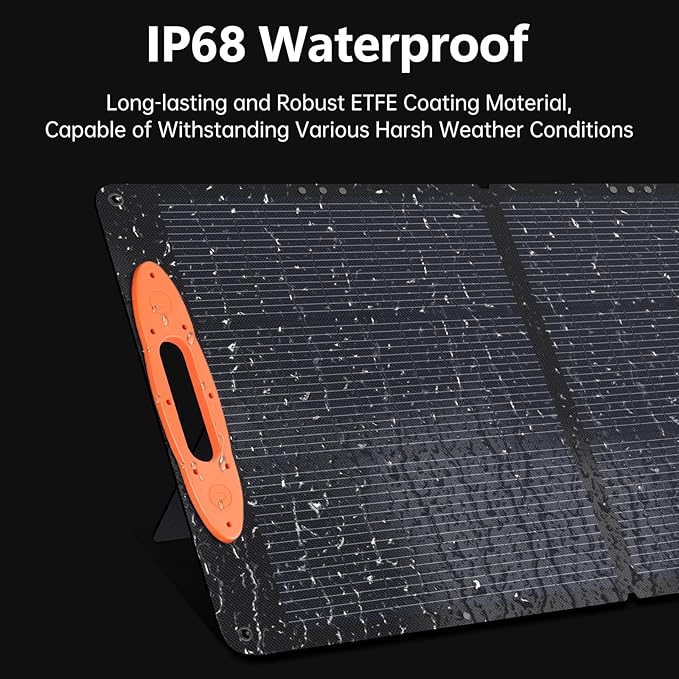 N-Type 16BB 120W Portable Solar Panel for EF/Jackery/Bluetti/Anker Power Station 25% High Efficiency Foldable Solar Panel Charger with QC3.0 USB-A &Type-C Output IP68 for Outdoor Camping RV