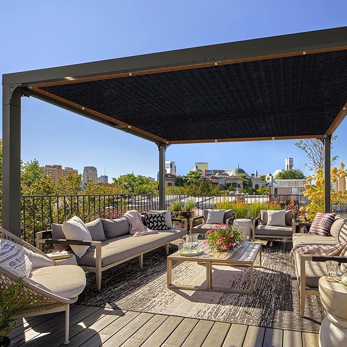 QLOFEI Shade Cloth for Patio, 80-90% Sunblock Sails for Garden Pergola Outdoor, Sun Shade Cloth with Grommets for Kennel Chicken Coop Lawn Easier to Hang Neting Cover, 24x30 FT