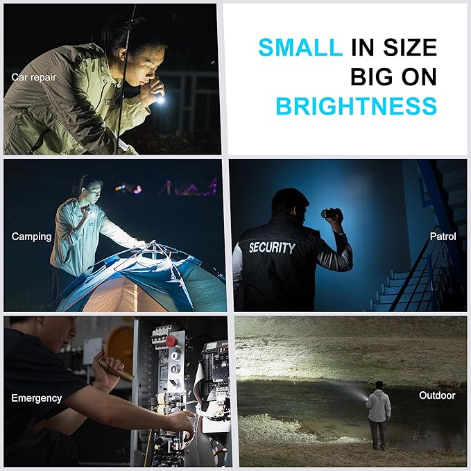 WUBEN C3 Flashlight 1200 High Lumens Rechargeable Flashlights 6 Modes Super Bright IP68 LED Tactical Flashlight for Camping, Home, Emergenc, Inspection, Repair, Tool Gifts for Men(Khaki)