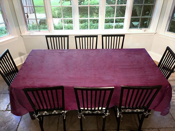 LAMINET Stitched Edge Drop Tablecloth - Basketweave (Red) - Oval - Fits Tables up to 54 x 72