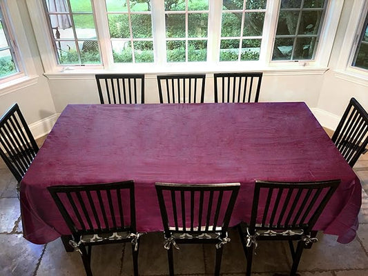 LAMINET Stitched Edge Drop Tablecloth - Basketweave (Red) - Oval - Fits Tables up to 54 x 72