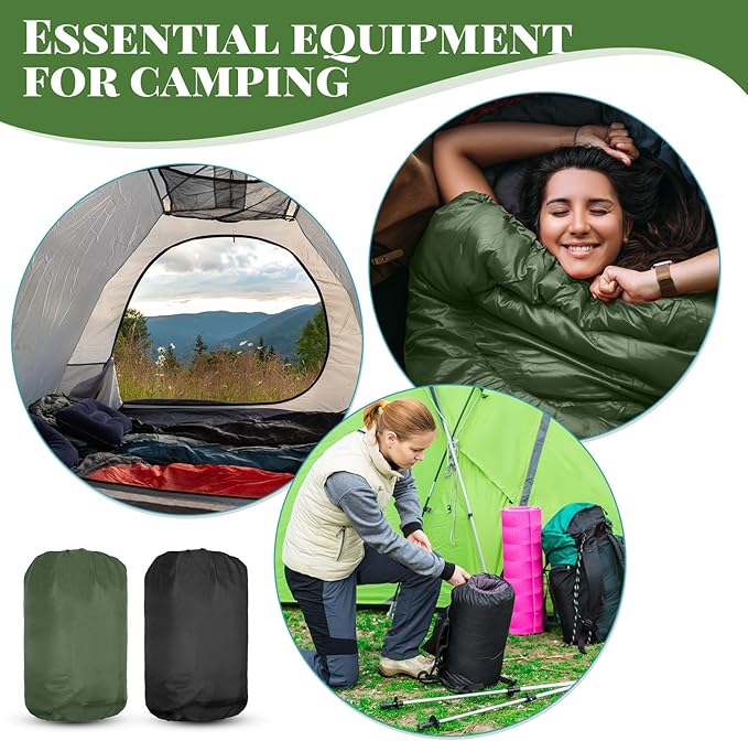 10 Pcs 0 Degree Camping Sleeping Bags Bulk for Adults Cold Weather Sleeping Bags 4 Season Warm Waterproof Lightweight with Compression Sack for Backpacking Hiking Travel Homeless