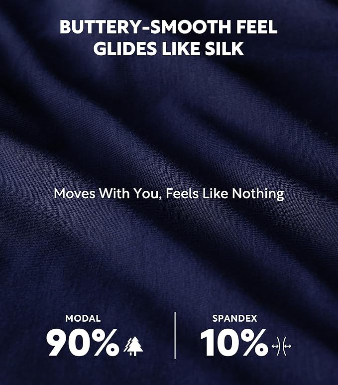 DAVID ARCHY Men's Underwear Ultra Soft Modal Dual Pouch Trunks Ball Pouch Bulge Enhancing Boxer Briefs for Men 3 or 4 Pack