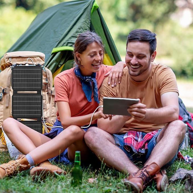 [Upgraded] FlexSolar 15W Small Solar Panel Charger 5V USB Output ETFE Lightweight Foldable Portable Powerfilm Energy IP67 Waterproof Emergency Camping Hiking Backpacking for Cell Phones Fans