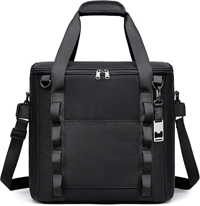 Insulated Soft Cooler Bag 12"x12"x12" Large Leakproof Soft Sided Ice Chest for Travel Beach Camping, 50 Cans Portable Cooler Box for Grocery Shopping, Road Trips