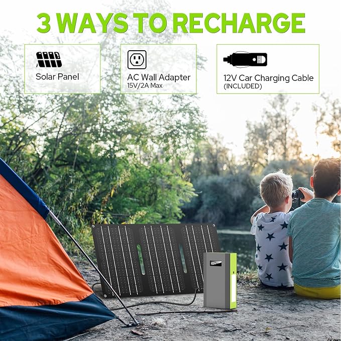 ZeroKor Portable Power Bank with AC Outlet, 65W 110V External Battery Pack 24000mAh Portable Laptop Charger Portable Power Source Backup for Outdoor Tent Camping Home Office Smart Devices -Green