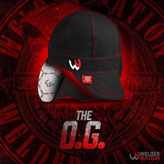Welder Nation 8 Panel 10 oz Welding Premium Cap 100% Cotton Interior & Duck Canvas Exterior - Protective Durable Heavy-Duty