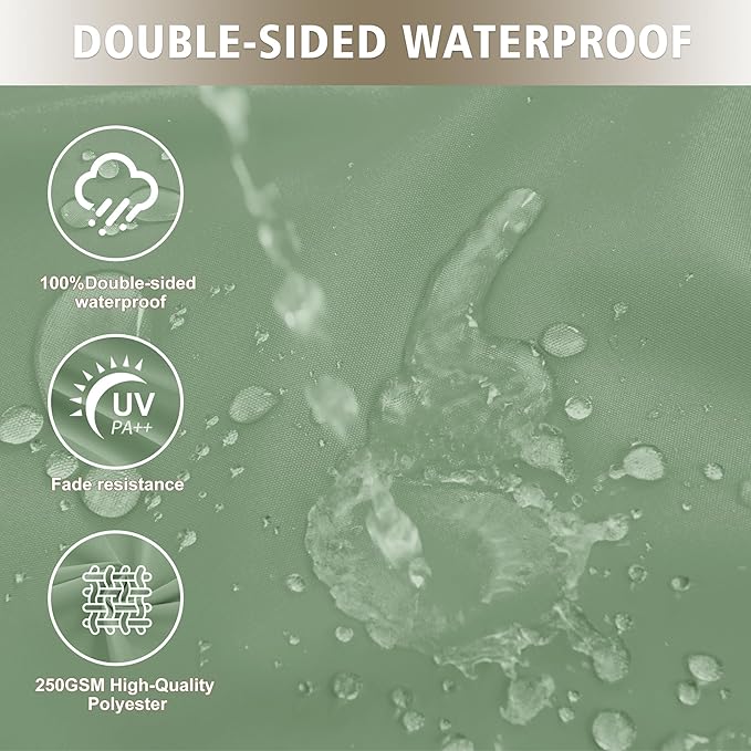 Outdoor Chair Cushions, Waterproof Outdoor Cushions for Patio Furniture w/Fade-Resistant, Removable & Machine-Washable Covers, 19x19 Inch, Ideal for Seat in Gardens/Porch – Set of 4, Sage Green