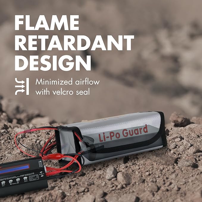 Tenergy 2 Pack, Fire Retardant Lipo Bags, Battery Bags for Charging and Storage, 7.3x3x2.4 inches Each