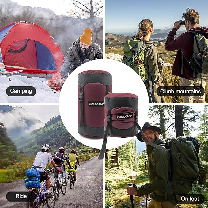 Outdoor Storage Stuff Sacks, Camping Gear Organizer (red, L)